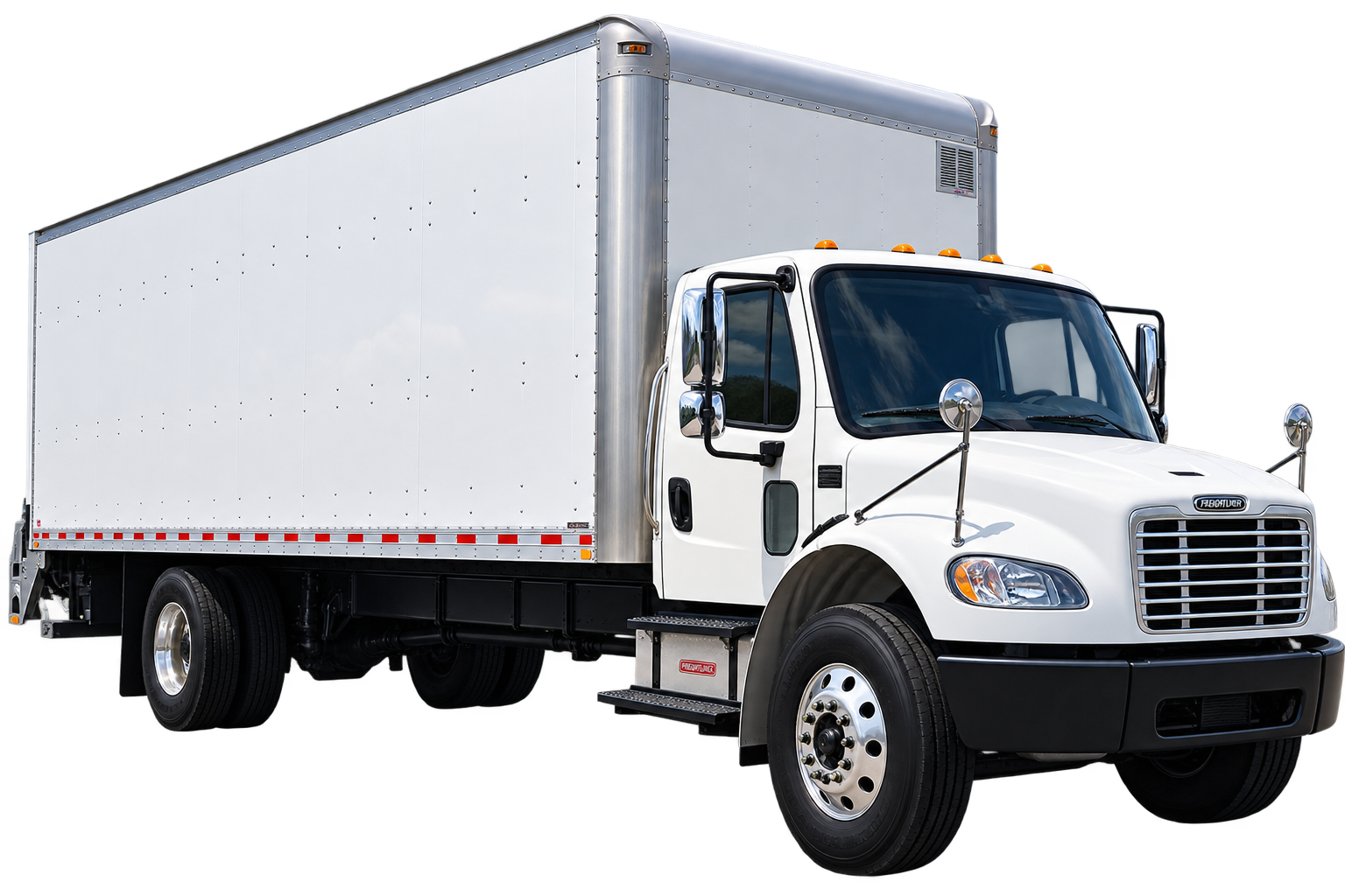 MAXMEL Logistics white box truck serving Washington, D.C., Maryland, and Virginia